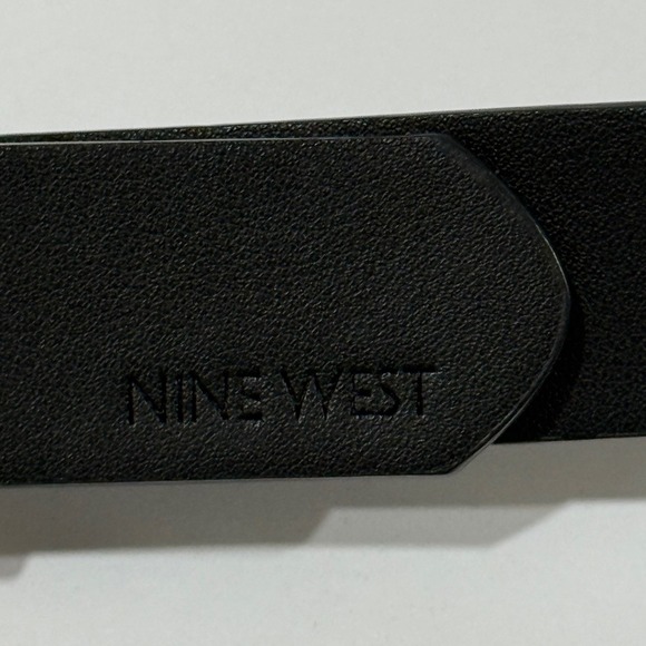 Nine West Womens Black Belt Rose Gold Hammered Buckle Size Large H43 - Picture 3 of 7